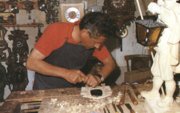 The clock carver at work